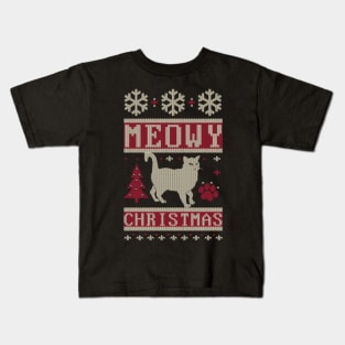 Meowy Christmas Kids T-Shirt